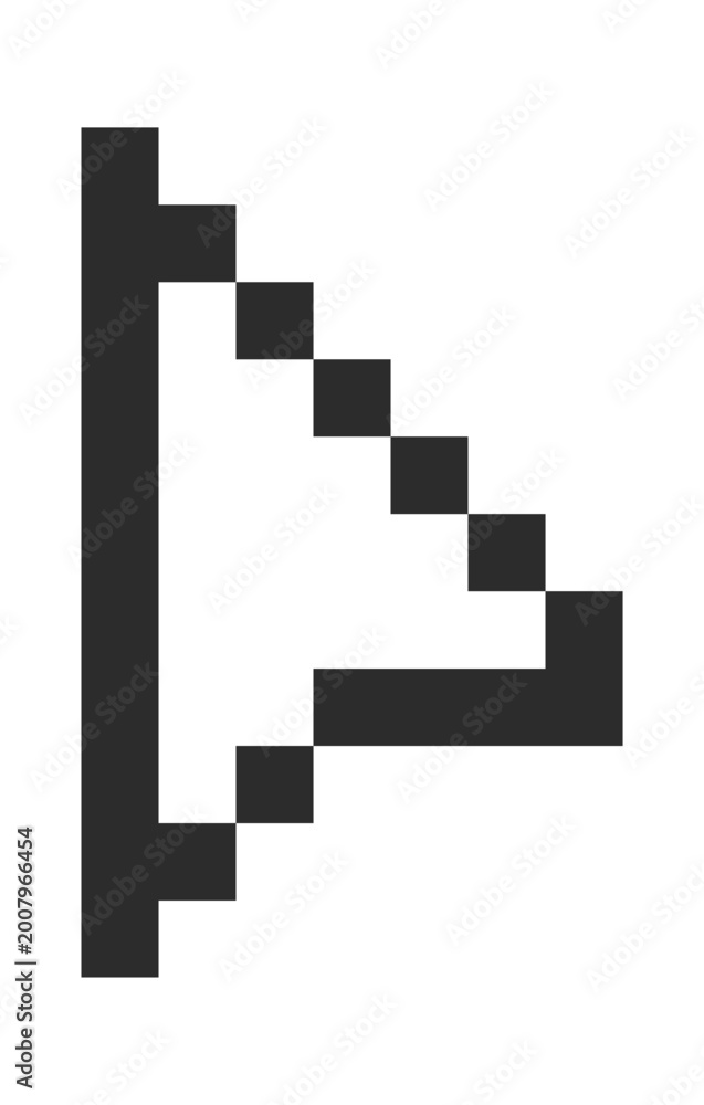 Obraz premium Play Button Pixel Arrow Retro Symbol