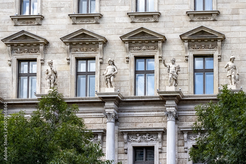 Fototapeta premium Facade of a building in the Old Town of Budapest, Hungary