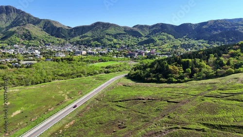 Aerial View | Hakone | Sengokuhara | Green Fields | Japan - 4K Aerial Video
