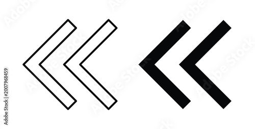 Fotografía Previous arrow icon graphic designs pack. thin line icon set.