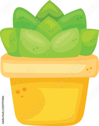potted succulent plant flat style