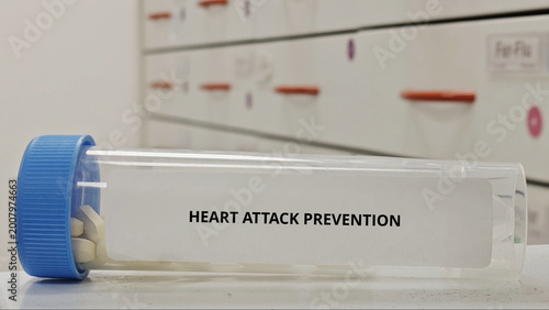 Fotografie HEART ATTACK PREVENTION tablets used to reduce cardiovascular risk and prevent m