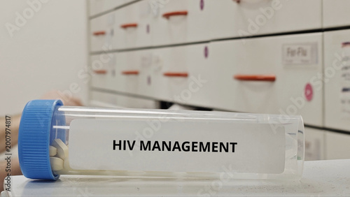 Tablou pe pânză HIV MANAGEMENT tablets for suppress viral replication and improve immune functio