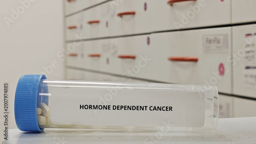 Obraz na płótnie HORMONE DEPENDENT CANCER treatment tablets used to block hormone driven tumor gr