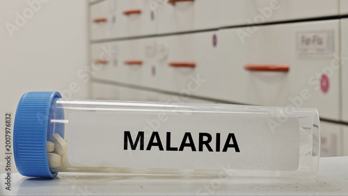 Foto MALARIA treatment tablets for treat parasitic infection transmitted by mosquitoe