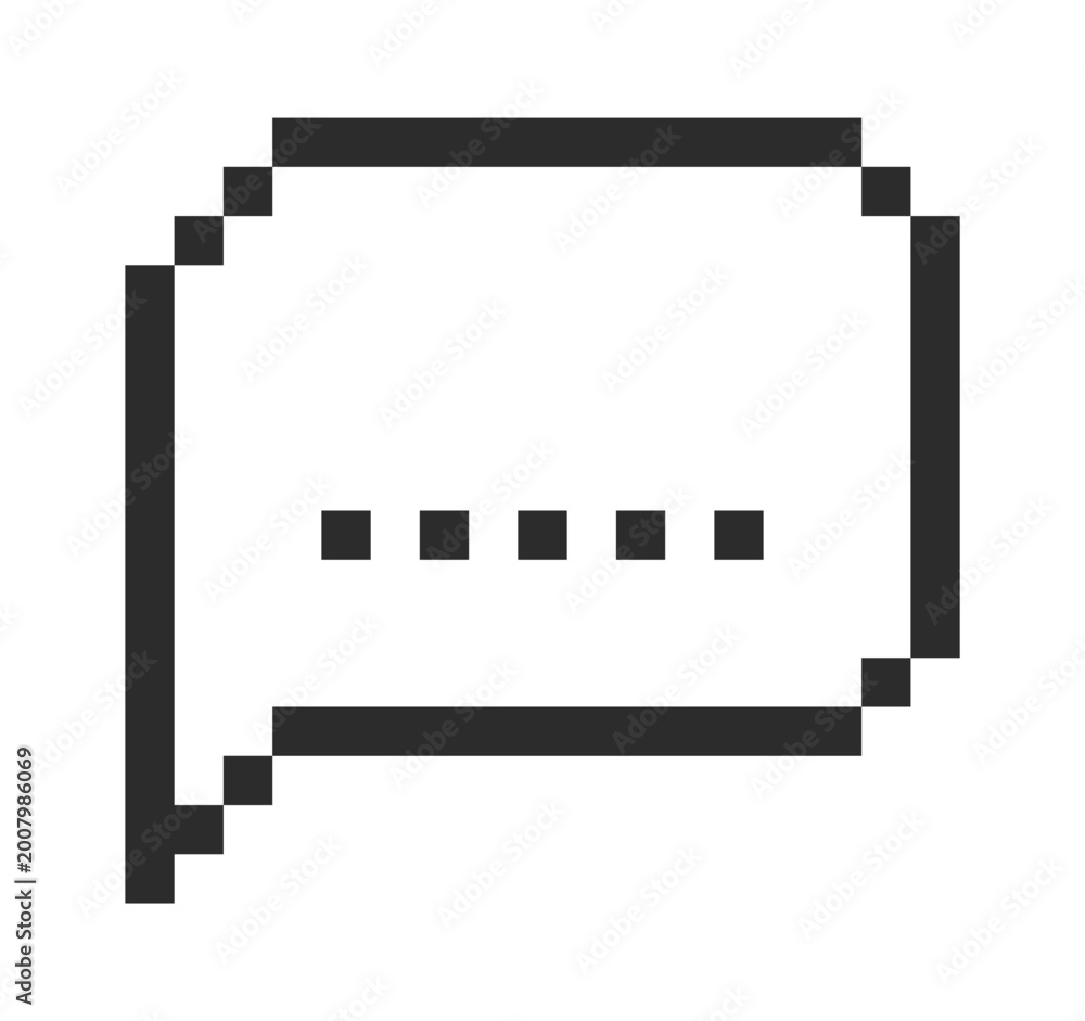 Naklejka premium Speech Bubble Pixel Icon Message Symbol