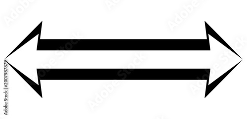 Fotografía Black and white horizontal arrow logo pointing in opposite directions