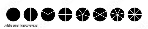 Konstfotografi Circle division on 1 2 3 4 5 6 7 8 equal black parts