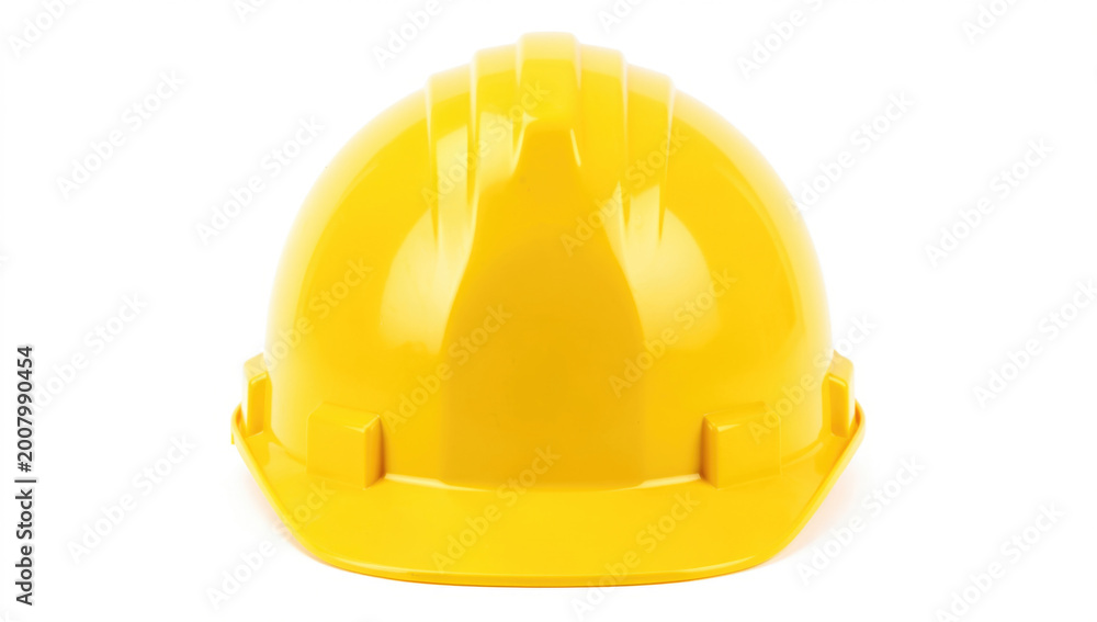 Fototapeta premium A yellow hard hat on a white background