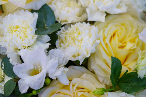 Flowers in a colorful arrangement for decoration at an event in daylight