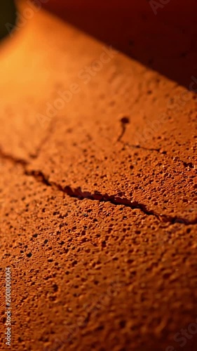 Macro Terracotta Pot Surface Porous Clay Texture 4K