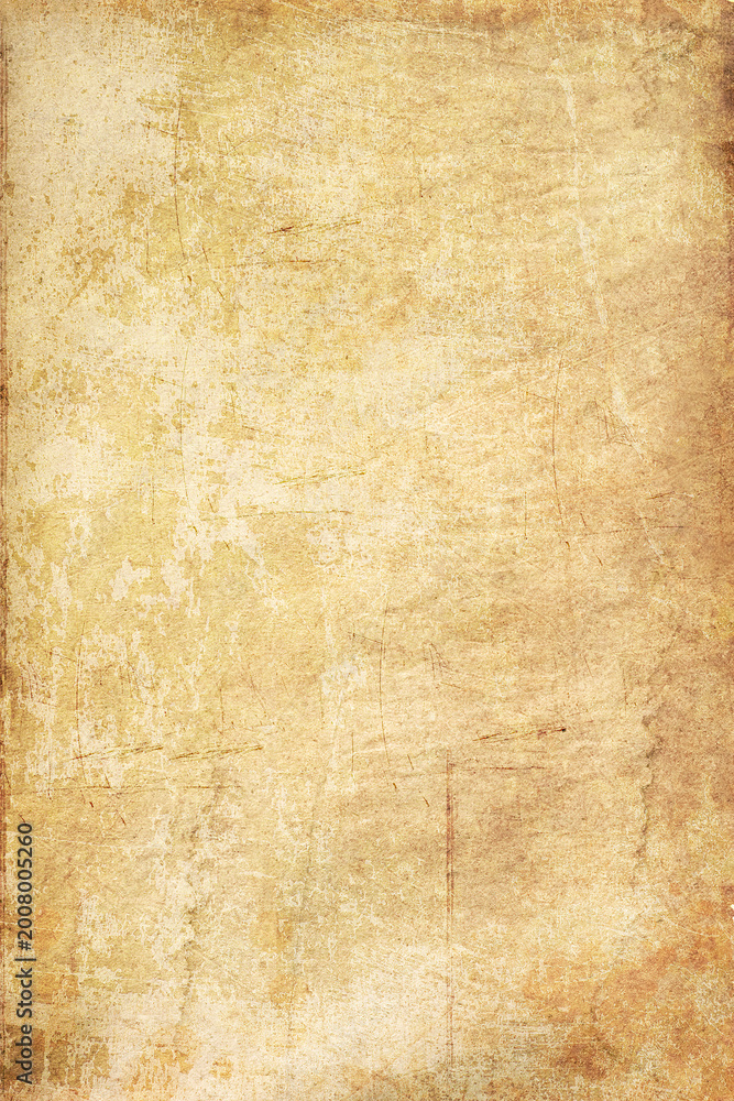 Naklejka premium Beige Distressed Vintage Chinese Kraft Paper Texture Background