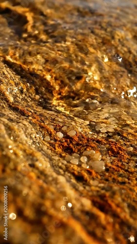 Macro Wet Sandstone Surface Grainy Mineral Texture 4K