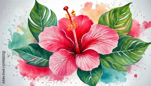 watercolor hibiscus flower flower art