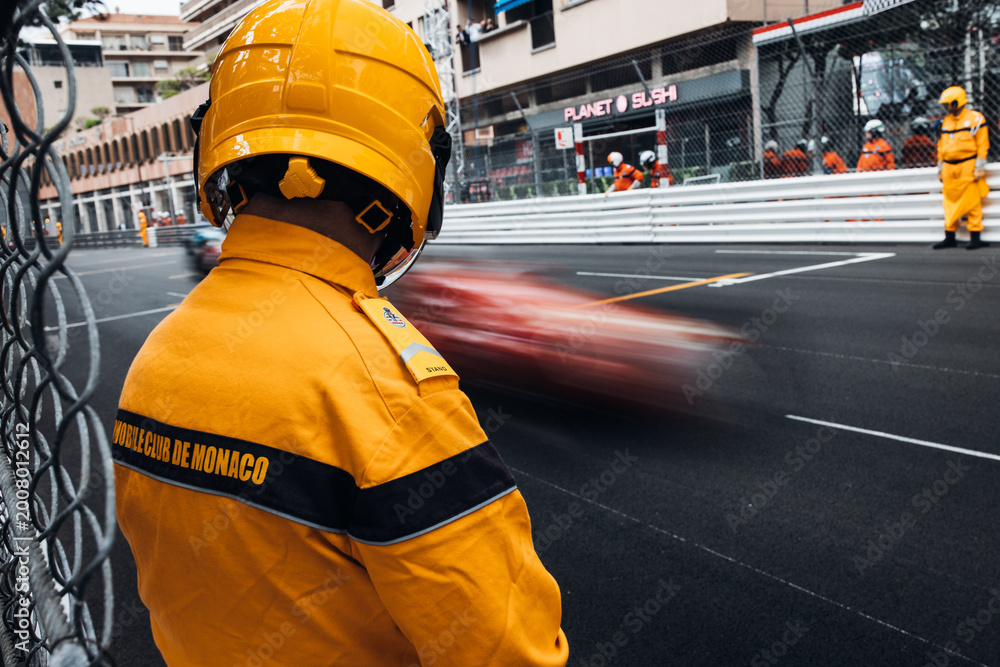 Fototapeta premium ace marshal at the Monaco circuit paddock