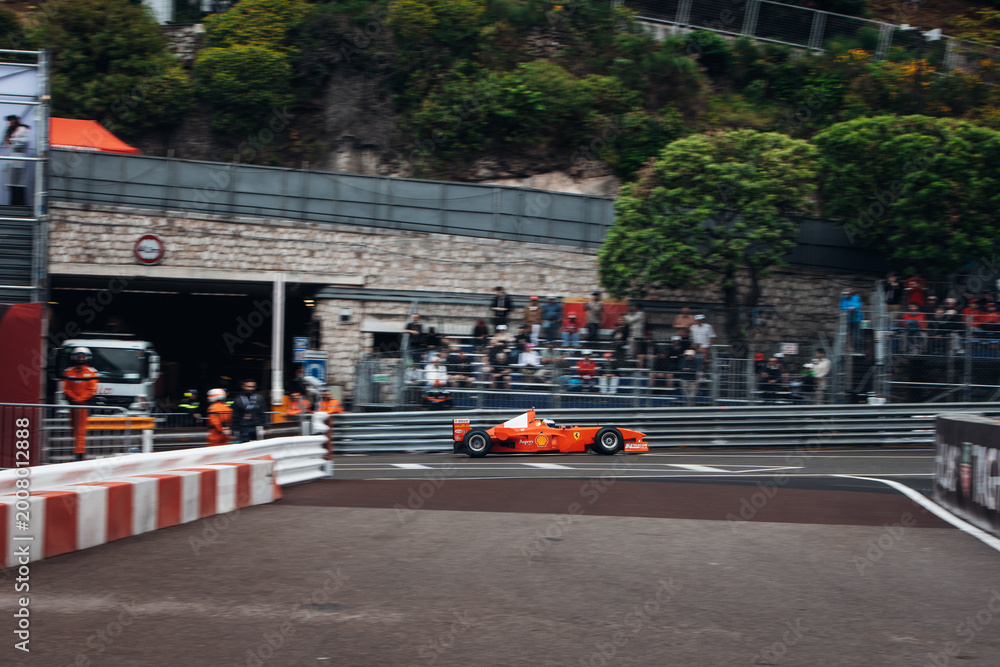 Fototapeta premium Ferrari F1 2002 at the Monaco F1 classic race
