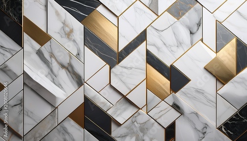 abstract geometric marble wall tiles texture modern architectural pattern minimal 3d luxury background with copy space