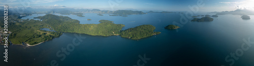 Aerial panorama of the island of Ilha Grande in Brazil area near the town of Angra dos Reis