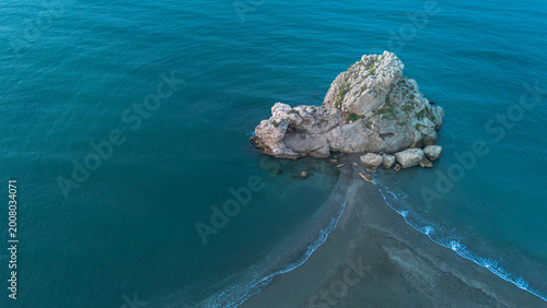 Photos Aerial photograph of the coast with isolated rock formation