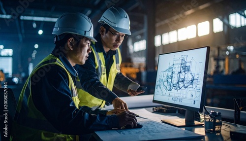 建造・建築の製図をしている様子