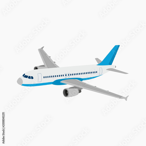 Passenger Airplane Illustration in Flight