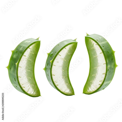 Fresh green aloe vera leaves on a wooden surface