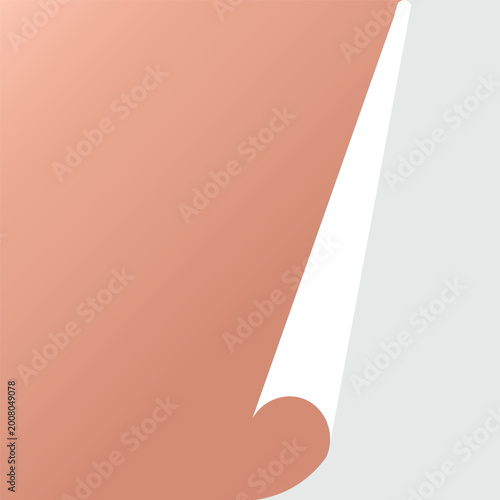 Paper page with curly corners. Vector document rolled borders, realistic 3d sheet bent angle or bookmarks with creased angles. Isolated leaf of magazine, sticker curved endpoints edges .