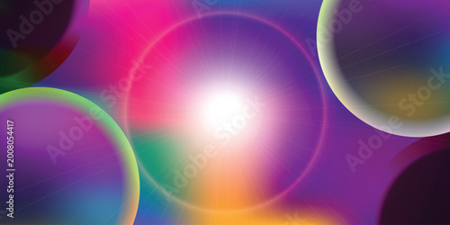 Фотография Vibrant colorful background with glowing orbs and bright light