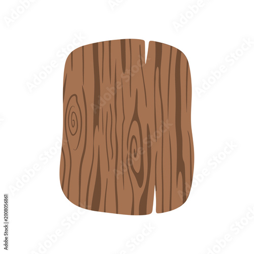 Brown wooden board illustration with detailed grain texture