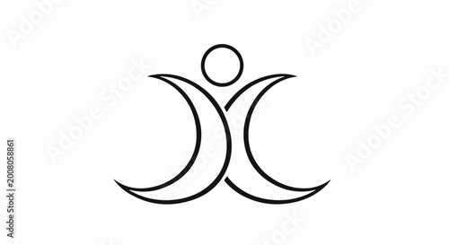 Triple Goddess Symbol Moon Phases Icon.