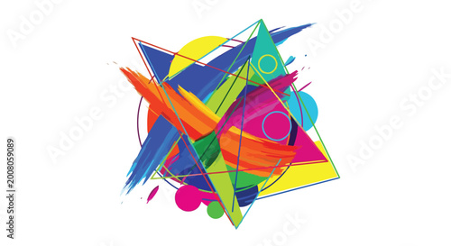 Vibrant Abstract Geometric Shapes and Forms.