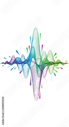 Vibrant Colorful Sound Wave Art Design.