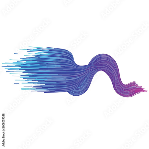 Vibrant Hair Strands with Colorful Gradient.