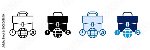 Konstfotografi Gig Economy Icon Set Multiple Style Collection