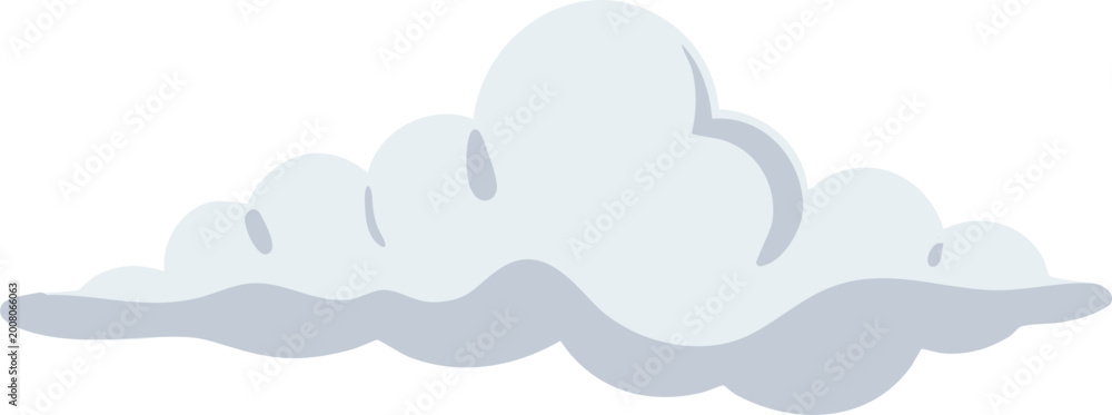 Fototapeta premium Simple Cloud Icon Collection, Minimal Cute Sky Clouds Clipart Set