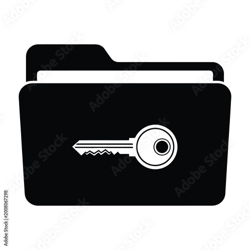Black folder with key on front