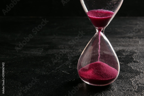 Crystal hourglass with pink...