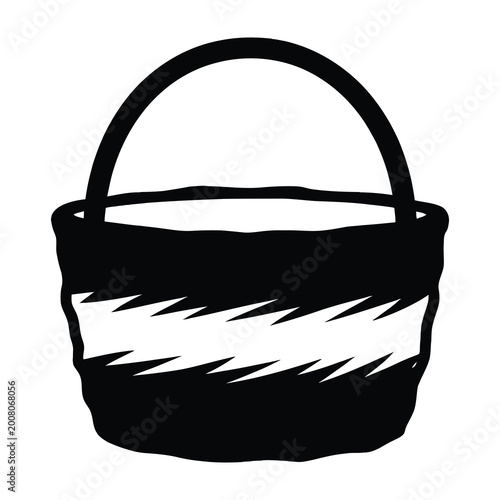 black basket with white stripe