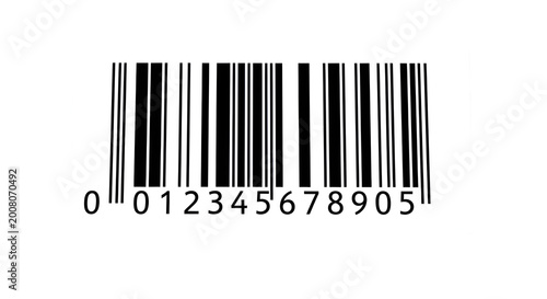 Standard retail barcode on white ready for scanning representing product identification with a black and white color scheme for commercial use
