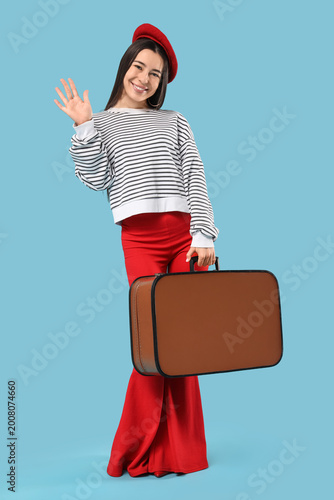Young female tourist with s...
