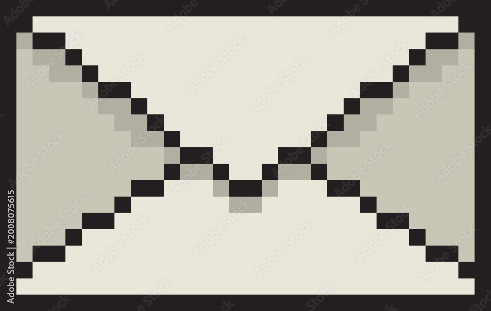 Fototapeta premium Pixel Art Closed Envelope Icon Retro Mail Illustration