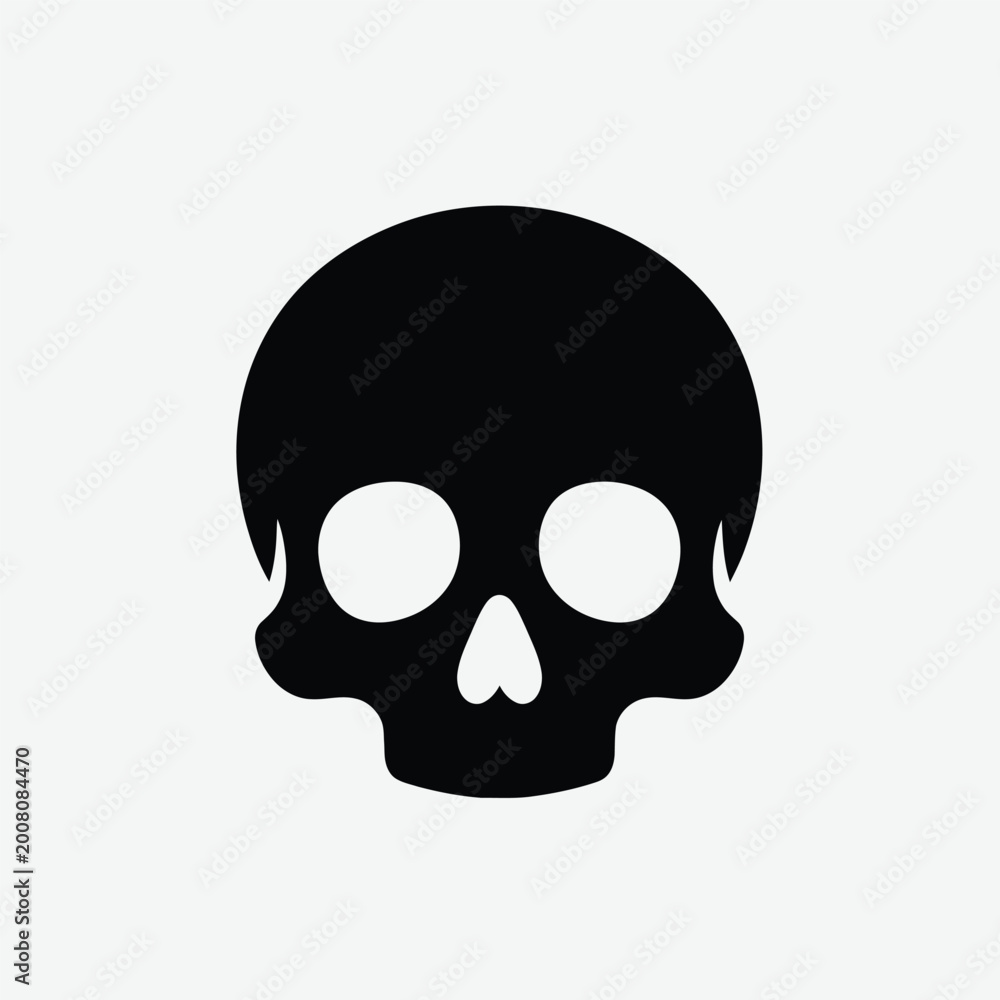 Fototapeta premium Human skull silhouette isolated on white background