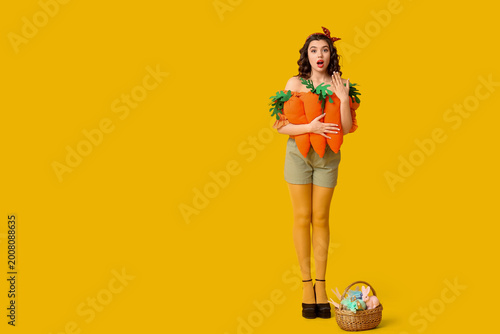 Emotional pin-up woman with...