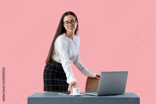 Pretty young female program...