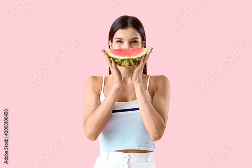 Young woman with fresh wate...