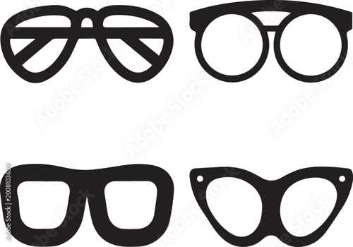 Glasses Frame Icon Vector Set