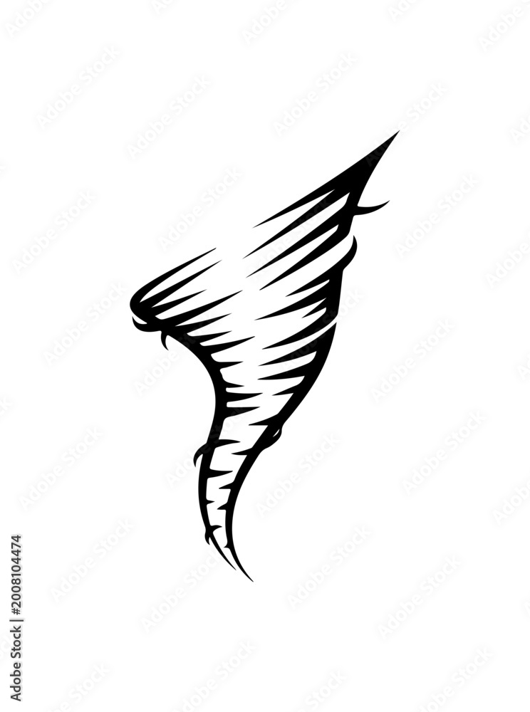 Fototapeta premium Bold Black Tornado Icon - Minimalist Vector Art