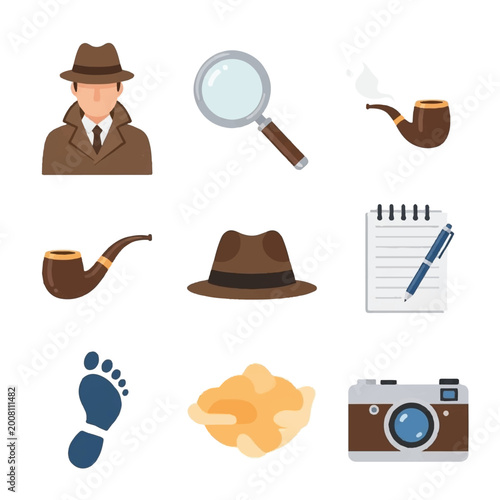 Konstfotografi Sherlock Holmes Detective Character Icons.