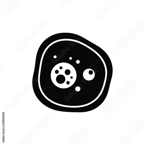 Black and white cell illustration.