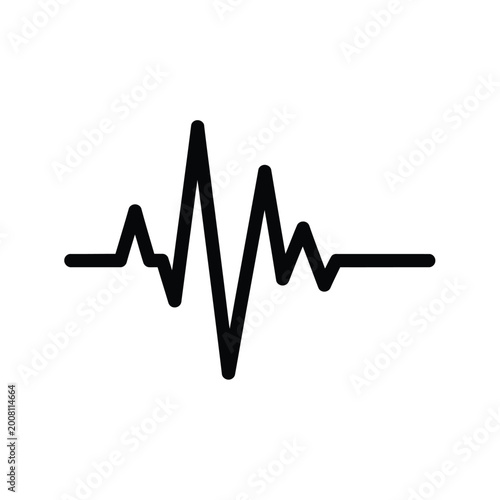 Εκτύπωση καμβά ECG Heartbeat Line Graph Signal.